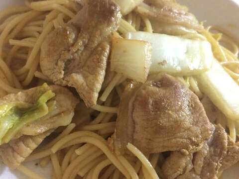 冷凍肉で簡単カレー風味パスタ